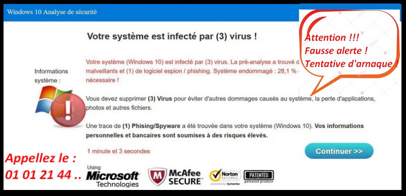 virus fausse alerte - informatique38 Grenoble